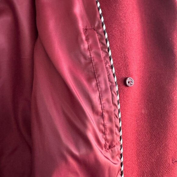 Kate Spade NY Wool Blend Double Breasted Long Coat Deep Lipstick Red XL Women - Picture 11 of 11